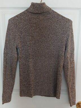 Women's Brown Marled Turtleneck Sweater
